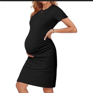 NWT Ekoauer Women's Ruched Maternity Dress, M